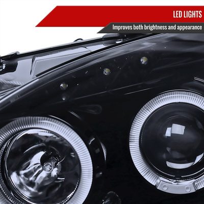 2000-2003 Honda S2000 AP1 Dual Halo Projector Headlights Glossy Black/Smoke