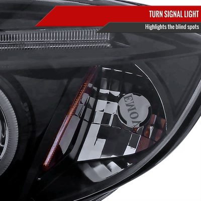 2006-2011 Mitsubishi Eclipse Dual Halo Projector Headlights Glossy Black/Smoke
