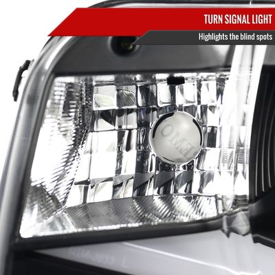 2010-2013 Chevy Camaro LED Bar Projector Headlights Matte Black/Clear Lens