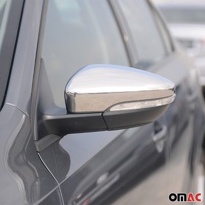 2012-2014 VW Passat B7 Side Mirror Cover Caps Stainless Steel Silver 2 Pcs