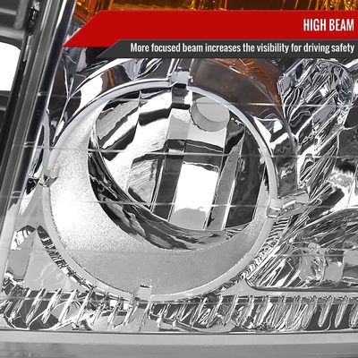 2004-2015 Nissan Titan/04-2007 Armada Factory Headlights Amber Reflectors Chrome