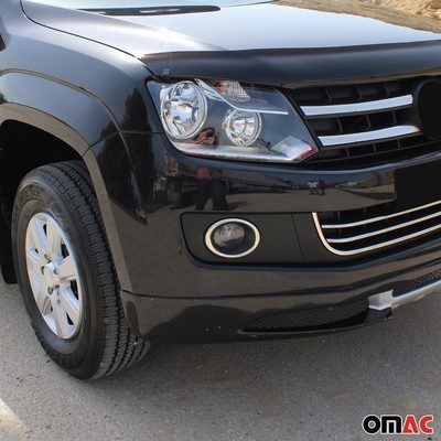2010-2012 VW Amarok Fog Light Lamp Bezel Cover Stainless Steel Silver 2 Pcs