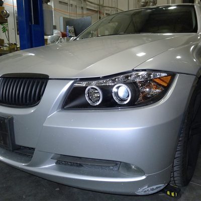 2006-2008 BMW E90 3 Series Sedan Dual Halo Projector Headlights LED Black