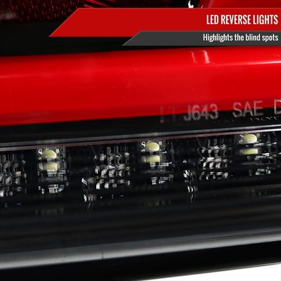 2010-2016 Hyundai Genesis Coupe Red Bar LED Tail Lights Jet Black/Clear