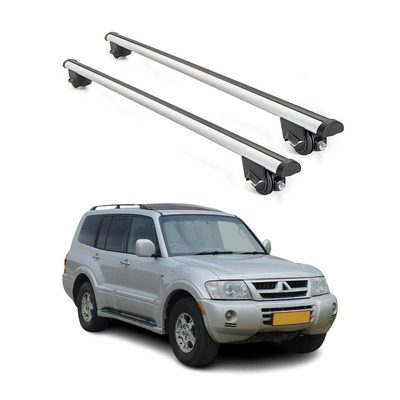2006-2021 Mitsubishi Montero Roof Rack Cross Bars Lockable Alu Silver 2 Pcs