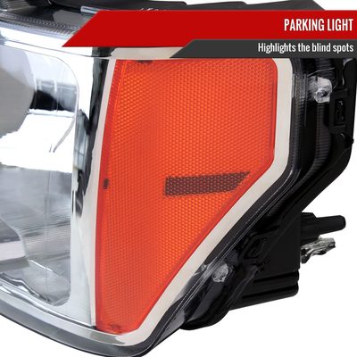 2009-2014 Ford F-150 Factory Style Headlights Chrome Housing/Clear Lens