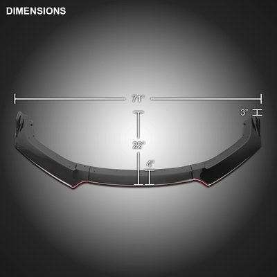 2016-2018 Honda Civic Sedan Black/Red Trim Front Bumper Lip Splitter Kit