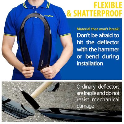 Goodyear Wind Deflectors for Hyundai Tucson 2022-2026 Tape-On Premium Smoke 6Pcs