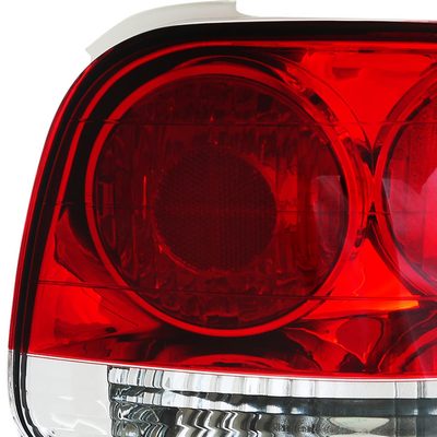 1993-1997 Honda Del Sol Tail Lights Chrome Housing/Red Clear Lens