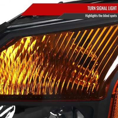 2004-2015 Nissan Titan/ 04-2007 Armada Factory Headlights Amber Reflectors Black