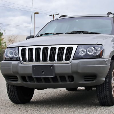 1999-2004 Jeep Grand Cherokee Dual Halo Projector Headlights Matte Black/Clear