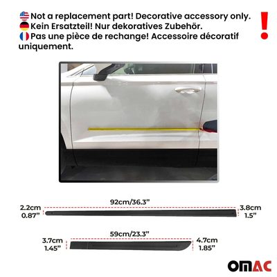 Side Door Protector Black Trim Cover Auto Strips Accessory Car SUV Trucks