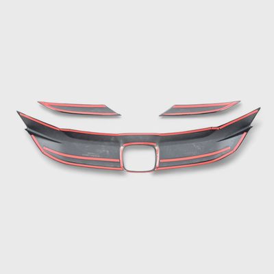 2019-2022 Honda HR-V Grille Overlay Gloss Black 3Pcs ABS Plastic