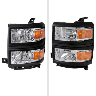 2014-2015 Chevy Silverado 1500 Factory Style V2 Headlights Chrome/Clear Lens