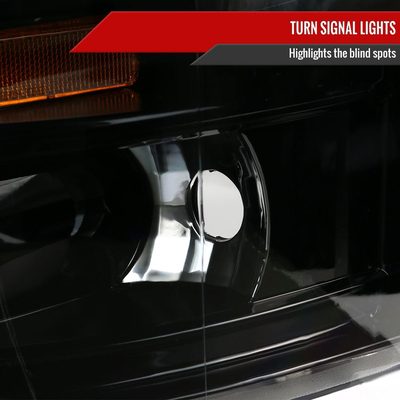 2007-2013 Chevy Silverado 1500 2500HD 3500HD Dual Halo Headlights Jet Black