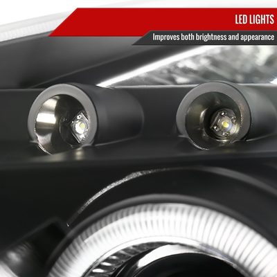 2000-2005 Toyota Celica Dual Halo Projector Headlights Matte Black/Clear Lens