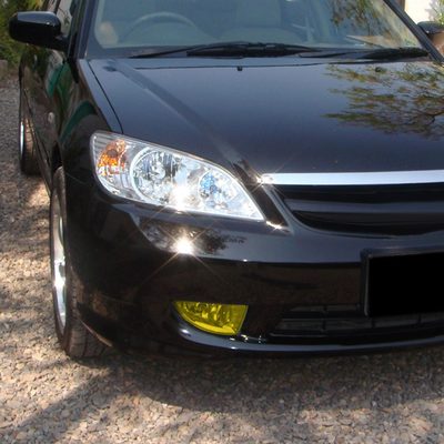 2004-2005 Honda Civic Coupe/Sedan H8 Fog Lights Kit Chrome/Yellow Lens