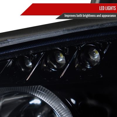 2001-2005 Mazda Miata MX-5 Dual Halo Projector Headlights Glossy Black/Smoke