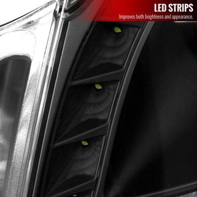 2003-2007 Cadillac CTS Halo Projector Headlights Matte Black/Clear Lens