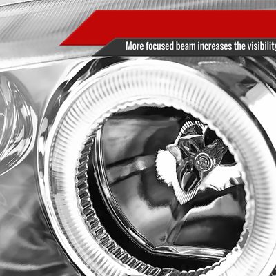 2006-2011 Honda Civic Sedan Dual Halo Projector Headlights Chrome/Clear Lens