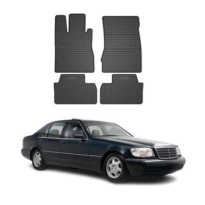2000-2006 Mercedes S Class W220 Floor Mats Liners Full Set All Weather Rubber Black