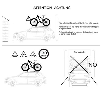 Car Rooftop Mount Bike Rack Carrier Bicycle Universal Lockable Silver