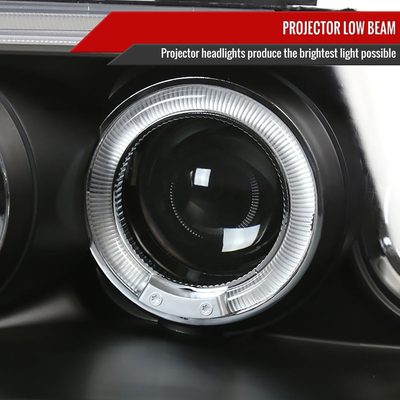 1998-2002 Honda Accord Dual Halo Projector Headlights Matte Black/Clear Lens