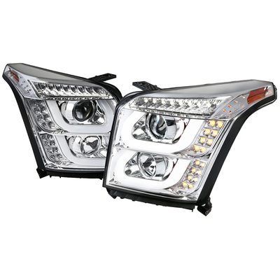 2015-2020 GMC Yukon/Yukon XL LED U-Bar Projector Headlights Chrome/Clear Lens