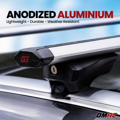 G3 Roof Racks for BMW 3 Series Sports Wagon 2014-18 Alu Lockable 2Pcs Gray