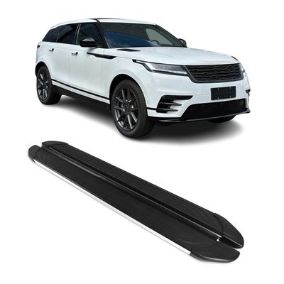 2018-2026 Land Rover Range Rover Velar Running Boards Side Steps Silver & Black