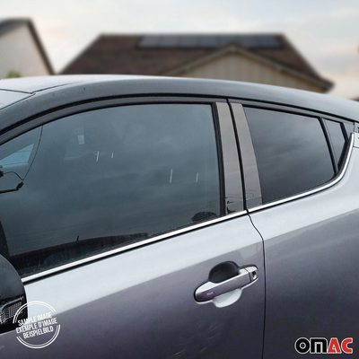 2011-2016 Mini Countryman R60 Window B Pillar Posts Door Trim Stainless Steel Dark 4x