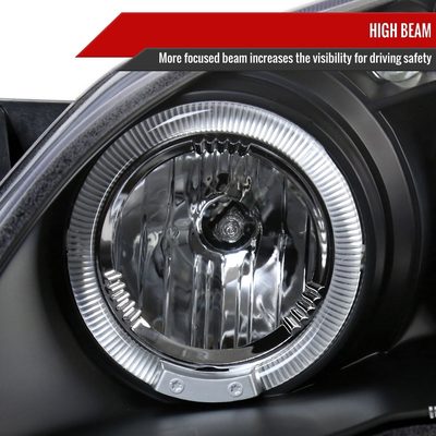 2003-2008 Toyota Corolla Dual Halo Projector Headlights Matte Black/Clear Lens