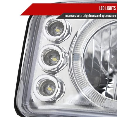 1999-2006 GMC Sierra/Yukon/Yukon XL Dual Halo Projector Headlights Chrome