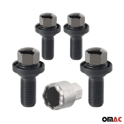 Wheel Lock Kit for Mercedes EQA EQB EQC EQE EQS M14X1,5 Black 4Locks&1Key