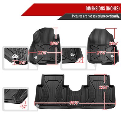 2017-2022 Honda CR-V Floor Mats Liner 3Pcs All Weather TPE