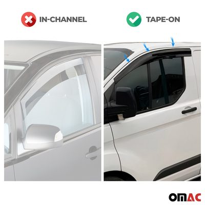 2015-2022 RAM ProMaster City Window Visor Vent Rain Deflector 4Pcs Smoke