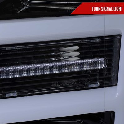 For Ford F-150 2018-2020 LED C Bar Projector Headlights Black Housing Smoked Lens
