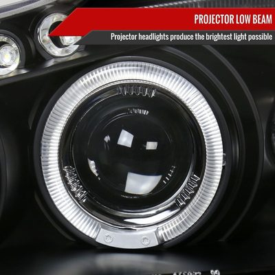 2003-2008 Toyota Corolla Dual Halo Projector Headlights Matte Black/Clear Lens