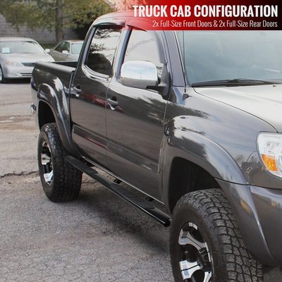 2005-2021 Toyota Tacoma Double Crew Cab 4" Black S.Steel Side Step Nerf Bars