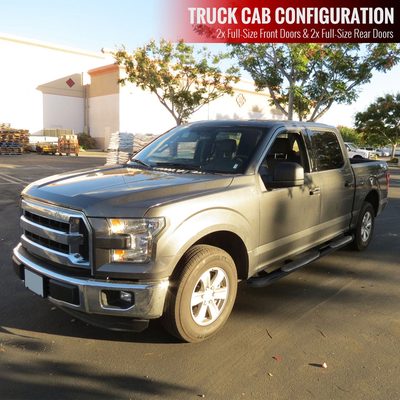 2015-2021 Ford F-150/F-250/350 Crew/SuperCrew Cab 3" Black Side Step Nerf Bars