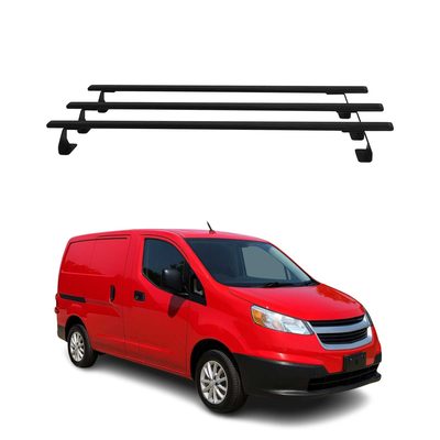 2015-2018 Chevrolet City Express Roof Rack Cross Bars Steel 3Pcs Black