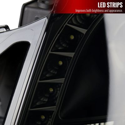 2003-2007 Cadillac CTS Halo Projector Headlights Black Housing/Smoke Lens