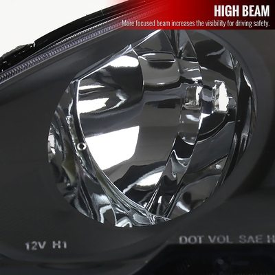 2002-2004 Acura RSX Factory Headlights w/Amber Reflectors Matt Black/Clear