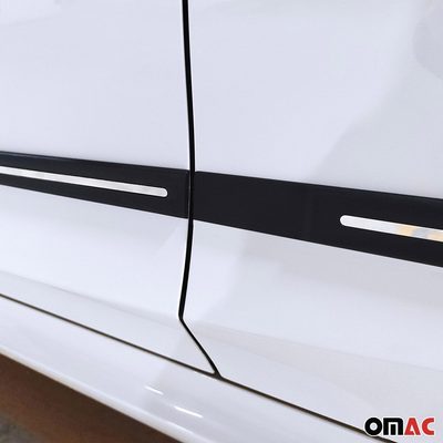 Audi Side Door Molding Trim Skirt Garnish Stainless Steel Silver 4 Pcs