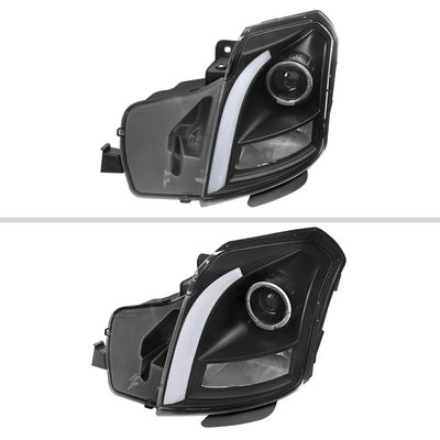 2003-2007 Cadillac CTS Halo LED Turn Signal Projector Headlights Black