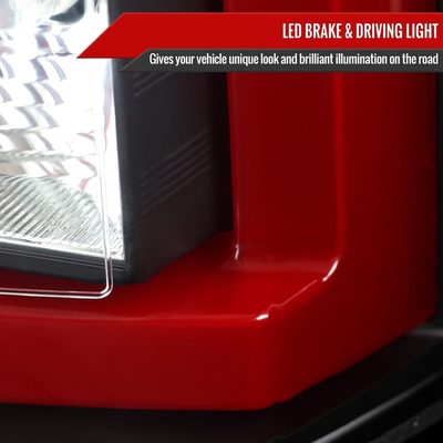 2015-2020 GMC Yukon/Yukon XL Denali SLE/SLT LED Tail Lights Black/Clear Red