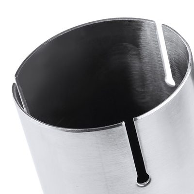 Universal 2.5" Inlet/4.125" Outlet Chrome Steel Angled Burnt Blue Exhaust Tips