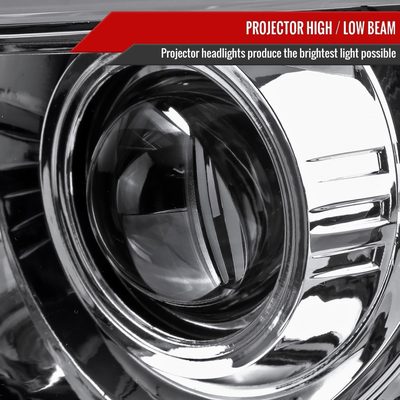 2009-2014 Ford F-150 LED C-Bar Projector Headlights Chrome/Clear Lens