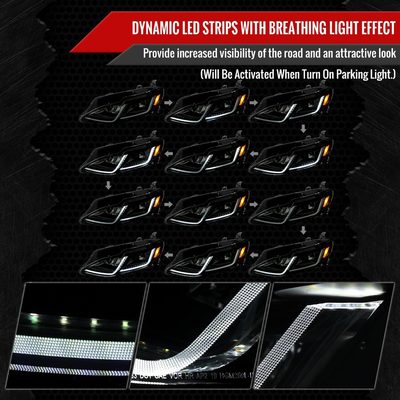 2019-2024 Chevy Malibu Full LED Projector Headlights Turn Signal Smoke