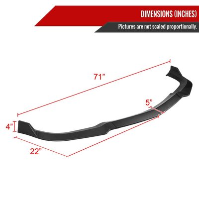 2011-2014 Dodge Charger SRT8 Matte Black 3PC Front Bumper Lip Splitter Kit